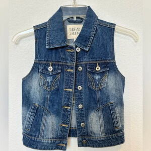 Thread & Supply Distress Denim Vest Small